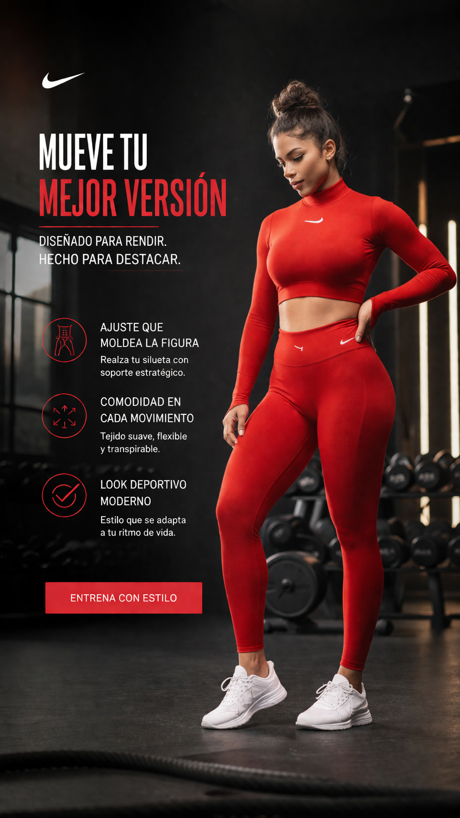 CONJUNTO BUZO Y LEGGINS ROJO